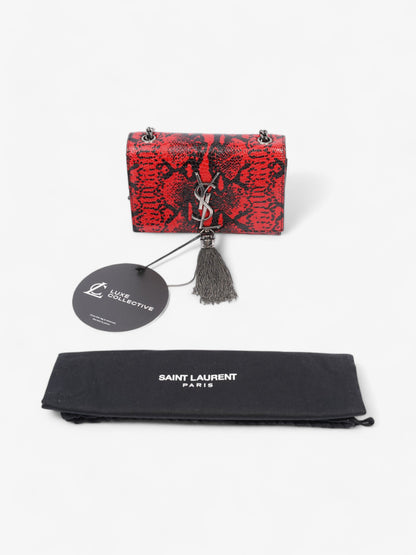 Saint Laurent Kate Tassel Red / Black Calfskin Leather Small