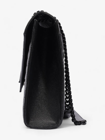 Saint Laurent Envelope Black Grained Leather Large