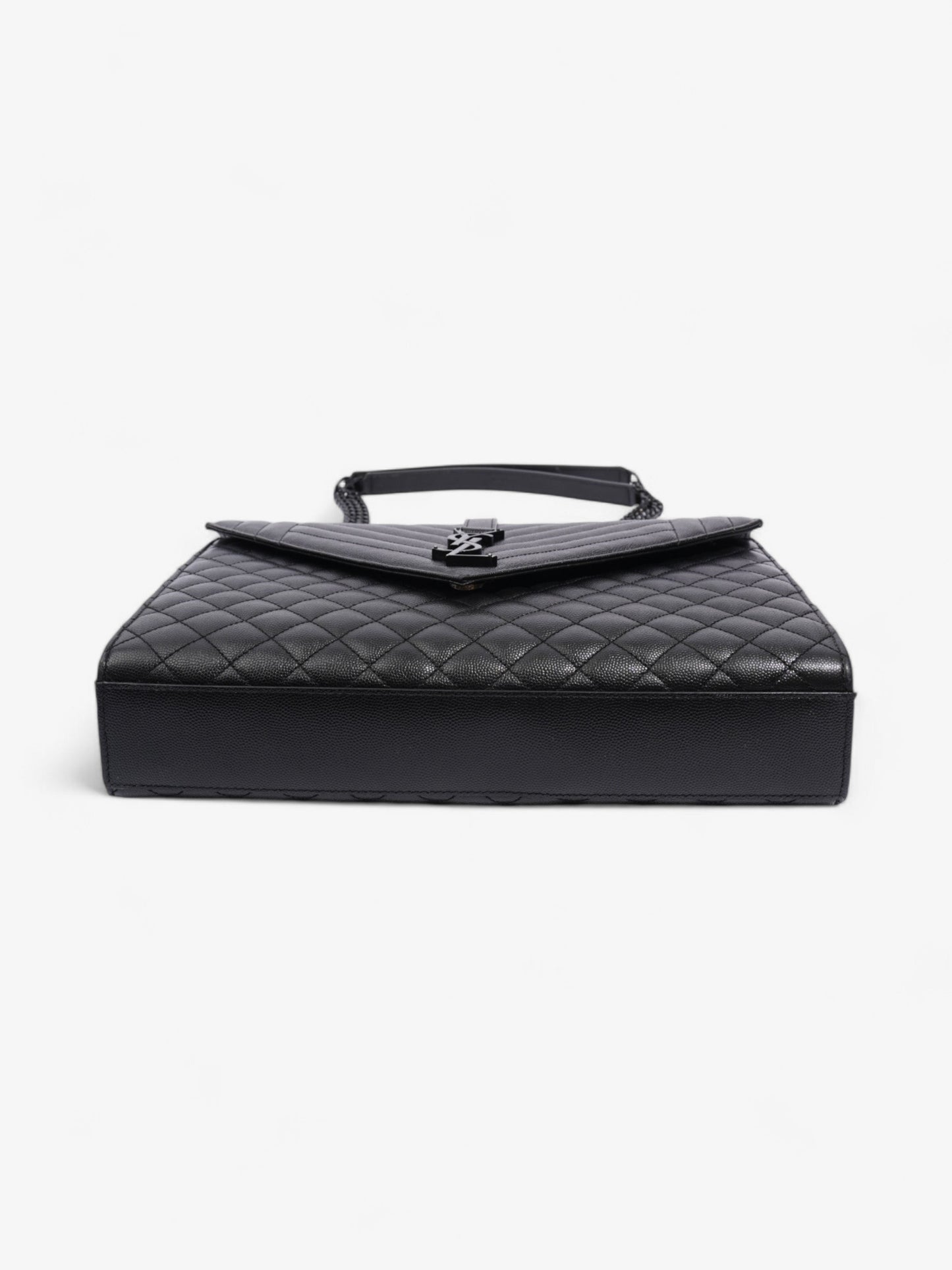 Saint Laurent Envelope Black Grained Leather Large