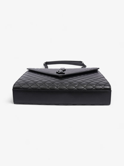 Saint Laurent Envelope Black Grained Leather Large