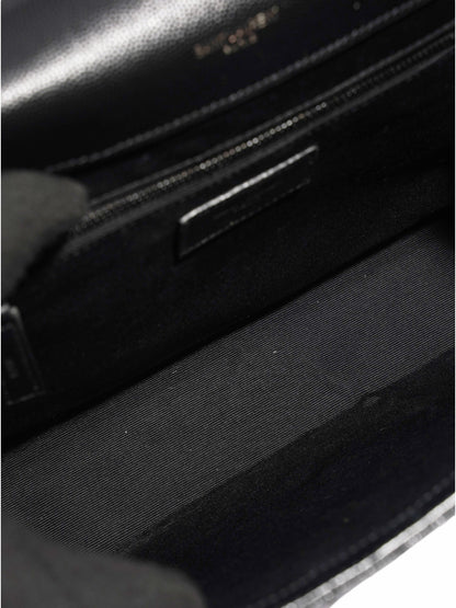 Saint Laurent Envelope Black Grained Leather Large