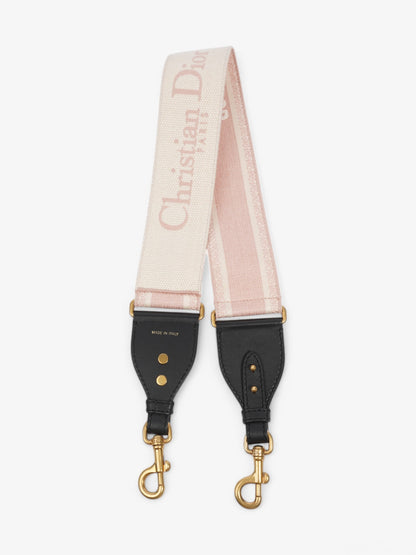 Christian Dior Bag Strap Pink / White / Black Cotton