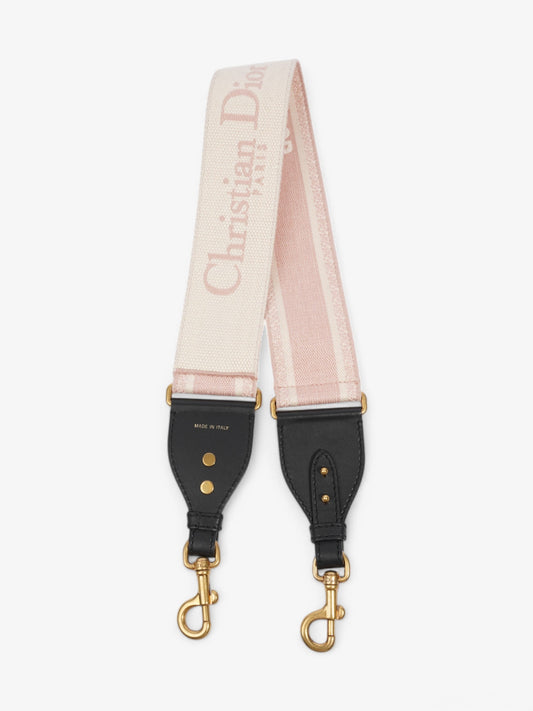 Christian Dior Bag Strap Pink / White / Black Cotton