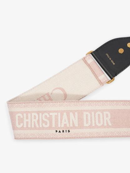 Christian Dior Bag Strap Pink / White / Black Cotton