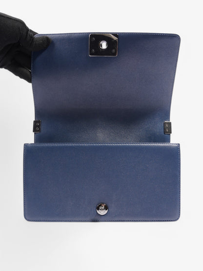 Chanel Boy Bag Blue Calfskin Leather Medium