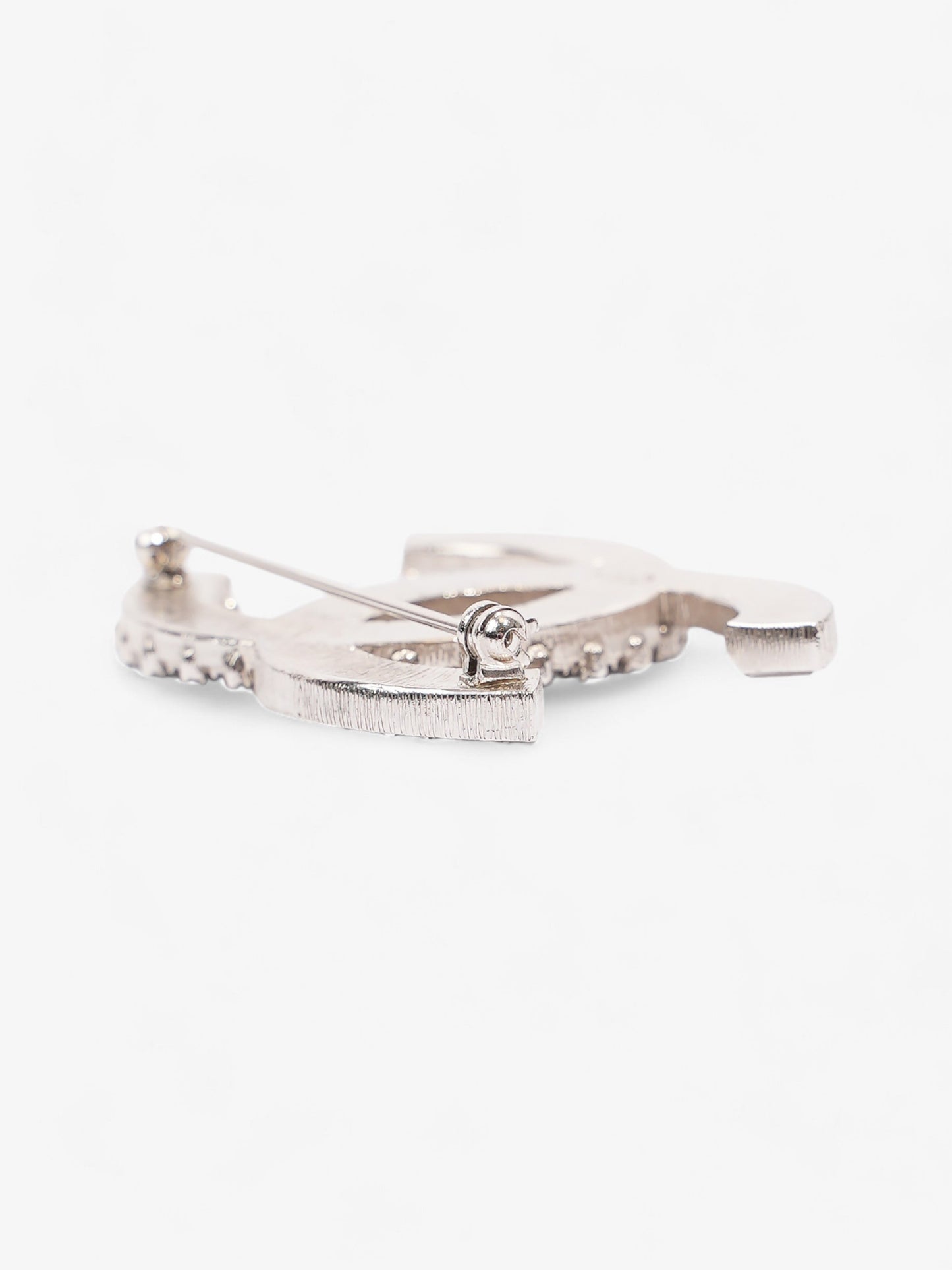 Chanel CC Brooch Silver Crystal