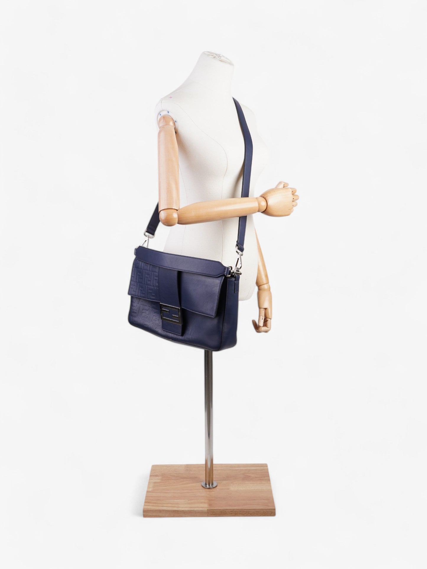Fendi Baguette Navy Leather