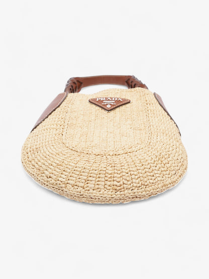 Prada Open Hobo Natural / Brown Raffia
