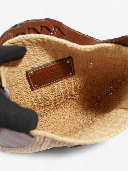 Prada Open Hobo Natural / Brown Raffia