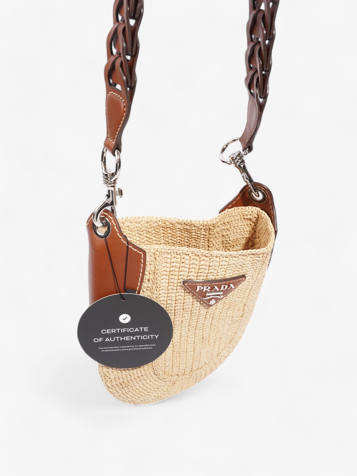 Prada Open Hobo Natural / Brown Raffia
