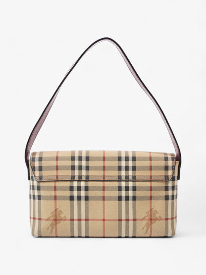 Burberry Nova Flap Pochette Beige / Red Canvas