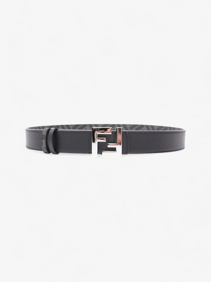 Fendi FF Reversible Belt Black / Grey / Silver Canvas 95cm / 38"