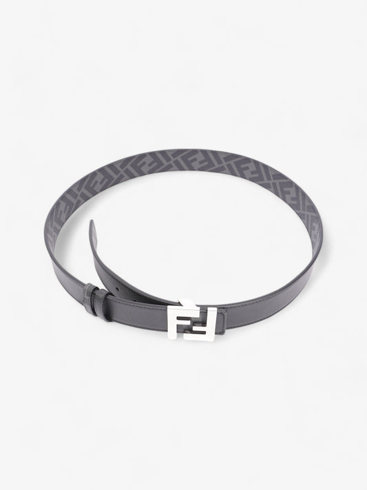 Fendi FF Reversible Belt Black / Grey / Silver Canvas 95cm / 38"