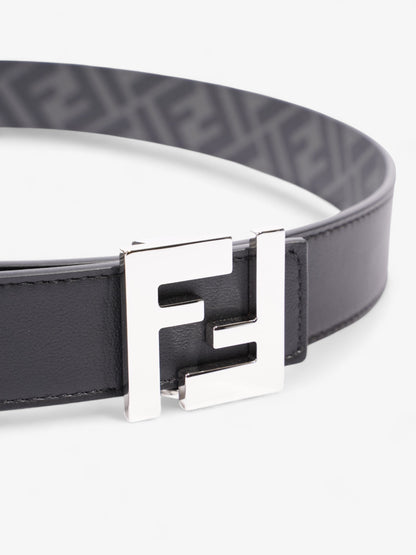 Fendi FF Reversible Belt Black / Grey / Silver Canvas 95cm / 38"