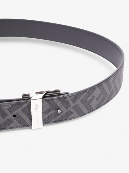 Fendi FF Reversible Belt Black / Grey / Silver Canvas 95cm / 38"