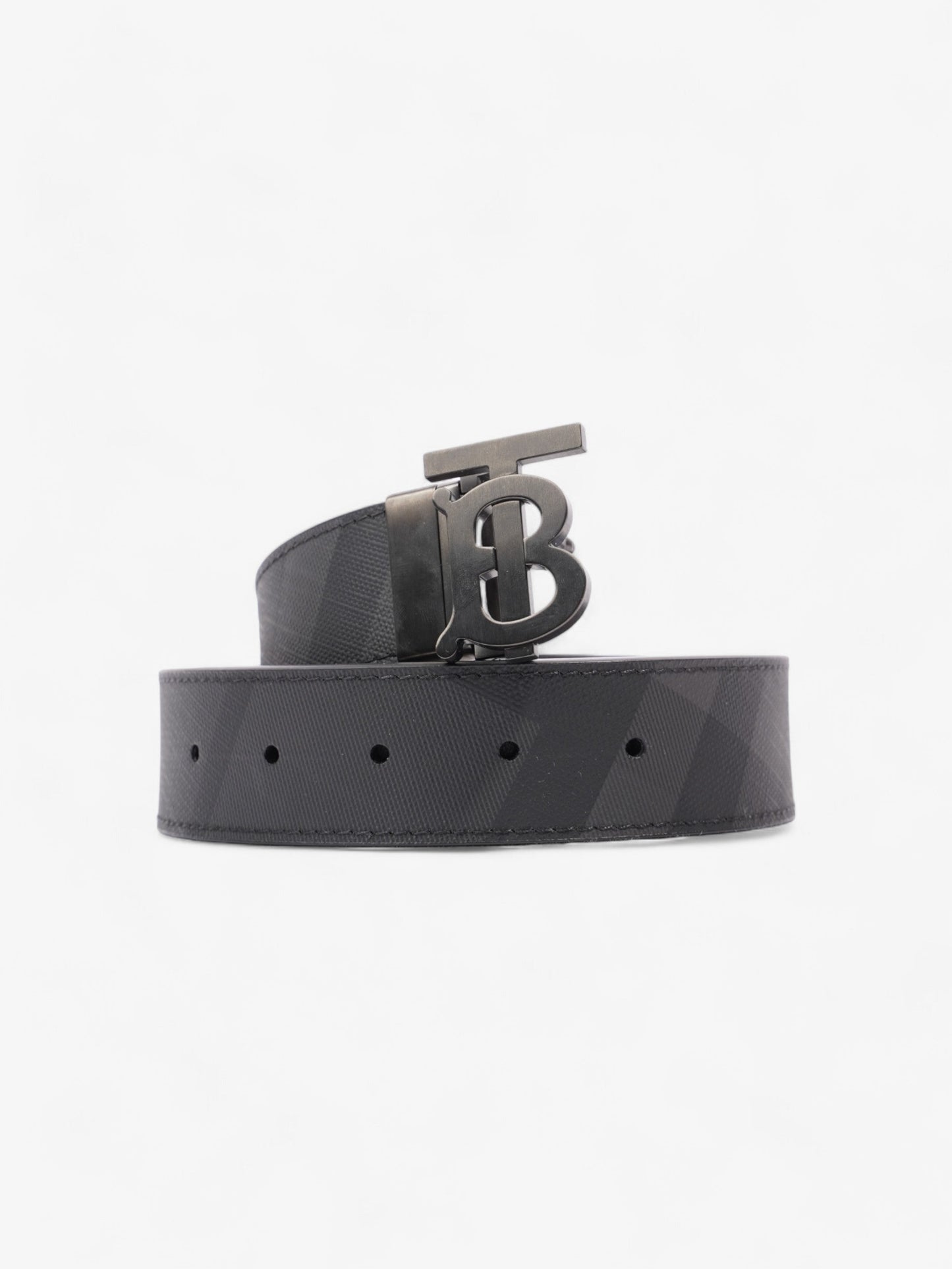 Burberry Reversible Belt Black Coated Canvas 80cm 32"
