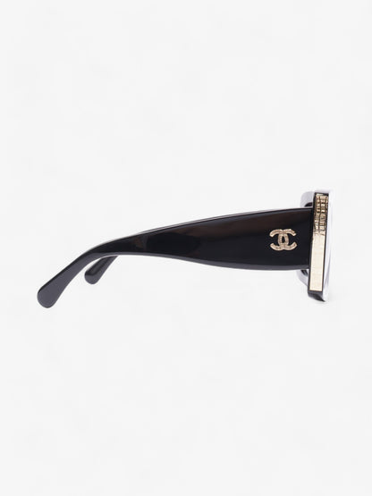 Chanel Interlocking CC Oversized Sunglasses Black / Gold Acetate 140mm
