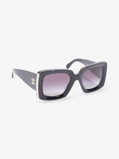 Chanel Interlocking CC Oversized Sunglasses Black / Gold Acetate 140mm