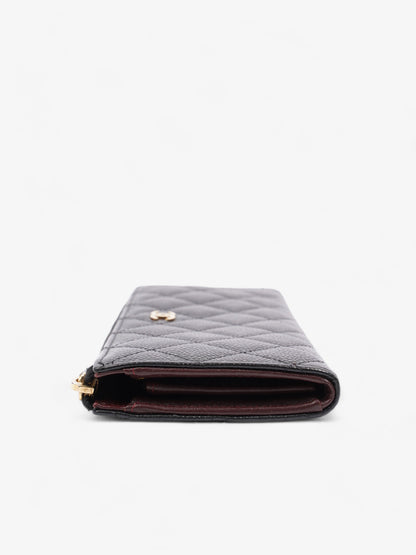 Chanel Half Zip Long Wallet Black Matelasse Leather