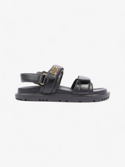 Christian Dior Dioract Sandals Black / Gold Leather EU 39.5 UK 6.5