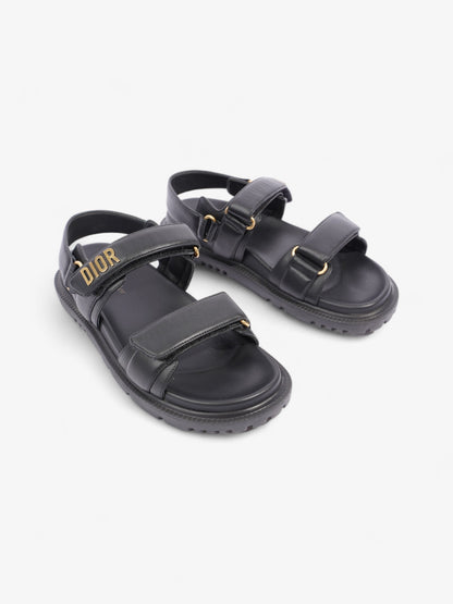 Christian Dior Dioract Sandals Black / Gold Leather EU 39.5 UK 6.5
