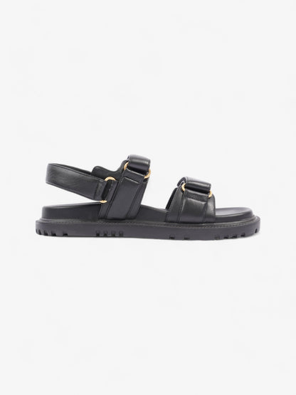 Christian Dior Dioract Sandals Black / Gold Leather EU 39.5 UK 6.5