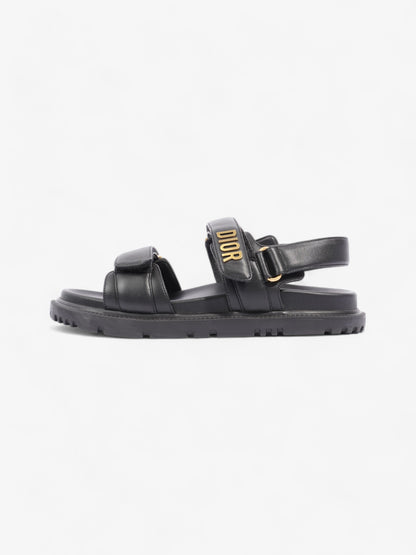 Christian Dior Dioract Sandals Black / Gold Leather EU 39.5 UK 6.5