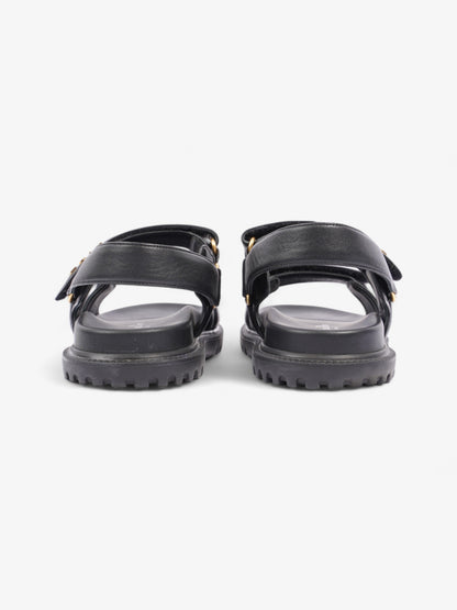 Christian Dior Dioract Sandals Black / Gold Leather EU 39.5 UK 6.5