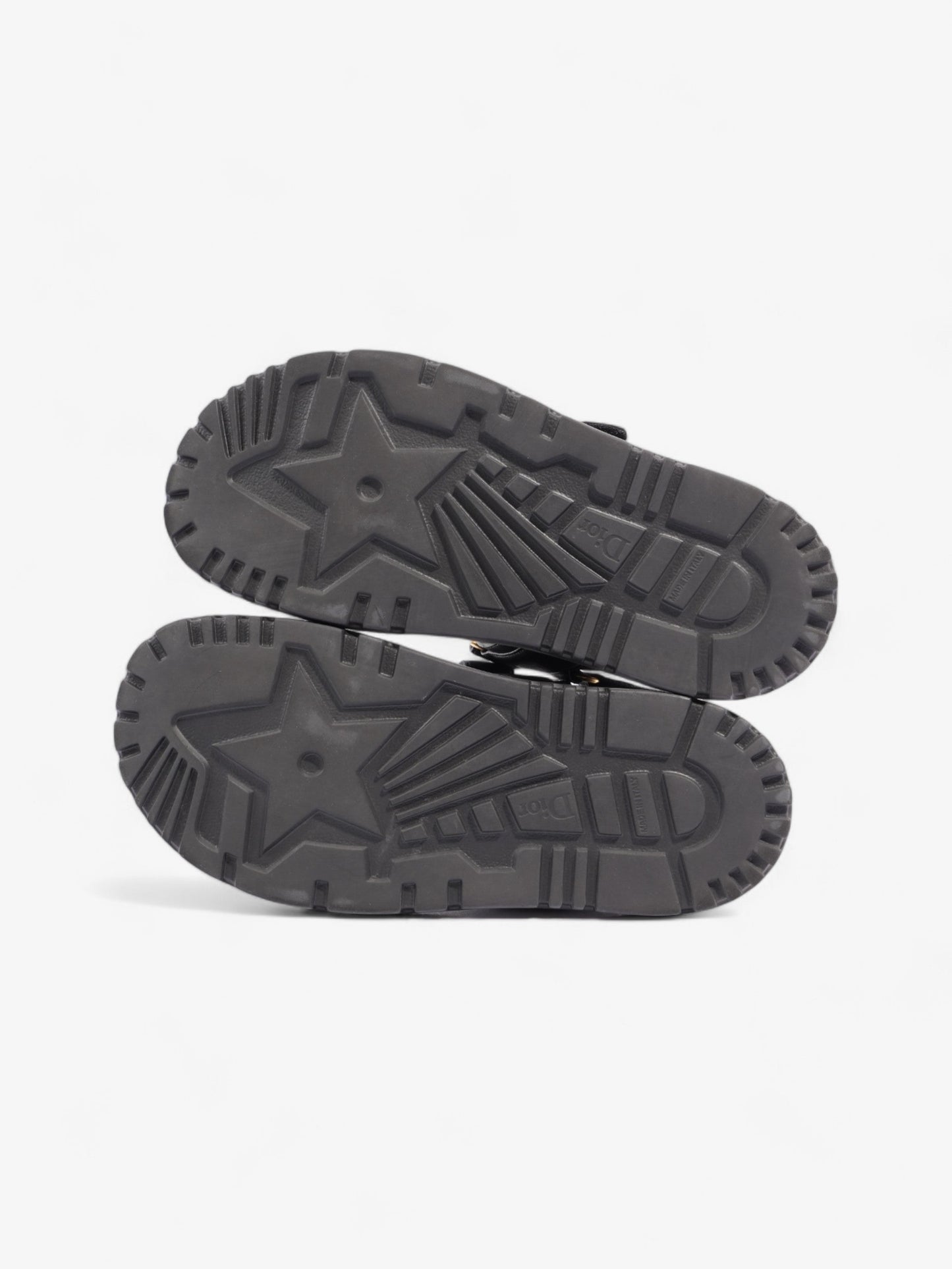 Christian Dior Dioract Sandals Black / Gold Leather EU 39.5 UK 6.5