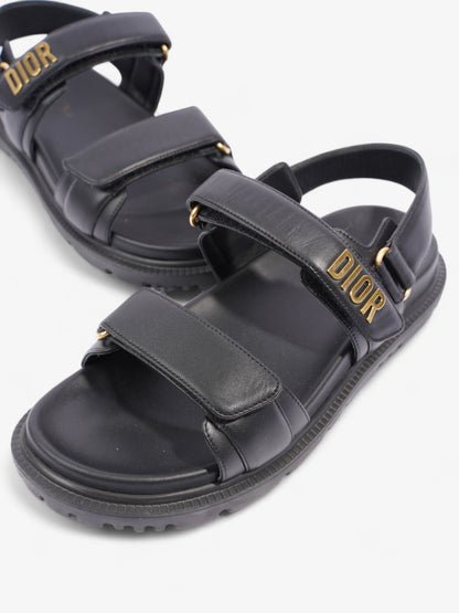 Christian Dior Dioract Sandals Black / Gold Leather EU 39.5 UK 6.5