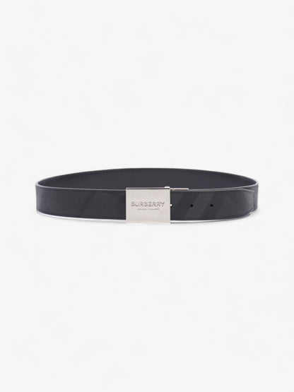 Burberry Plaque Buckle Belt Black / Dark Charcoal Leather 95cm 38"