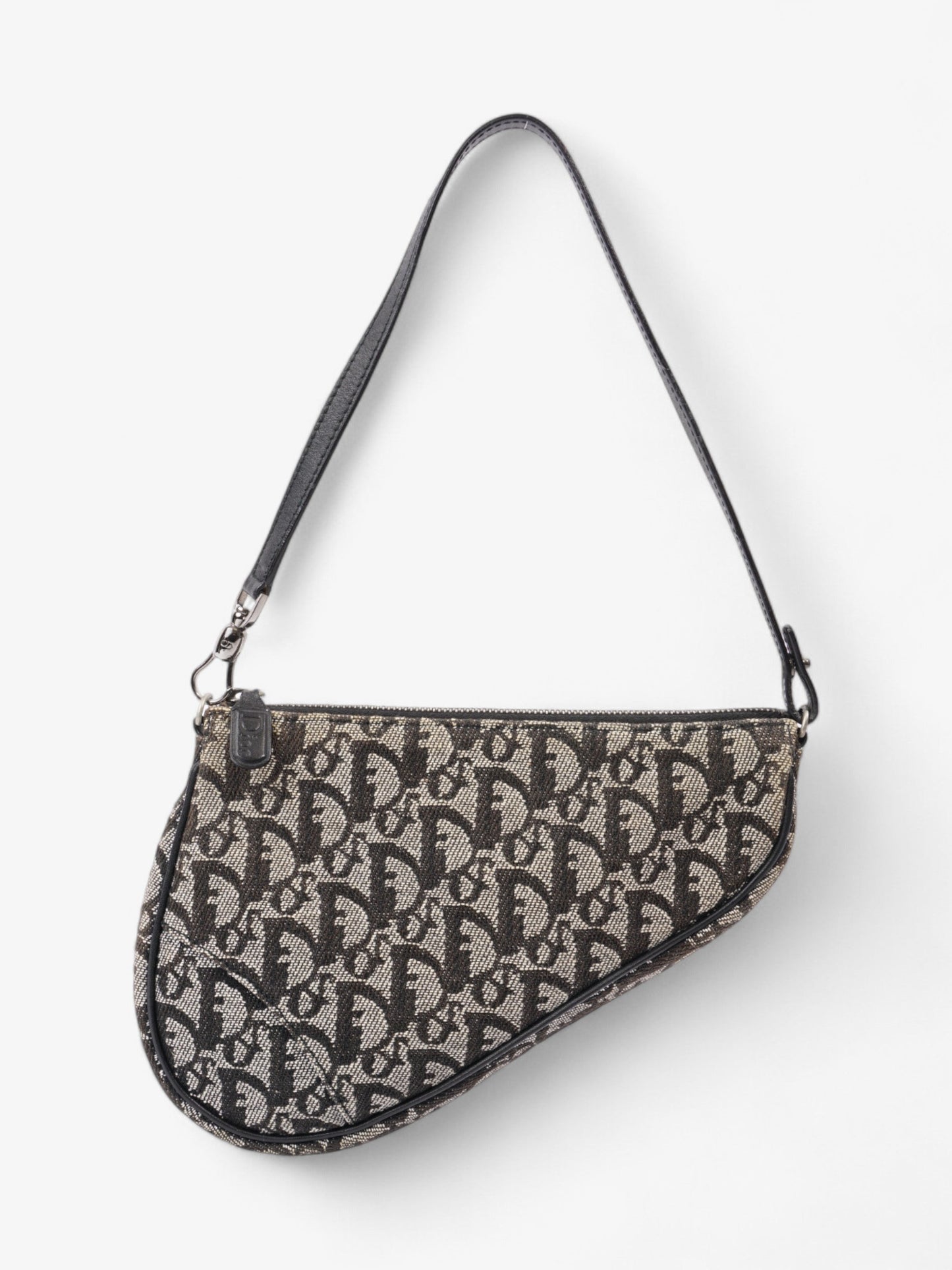 Christian Dior Trotter Saddle Pouch Black Oblique Canvas