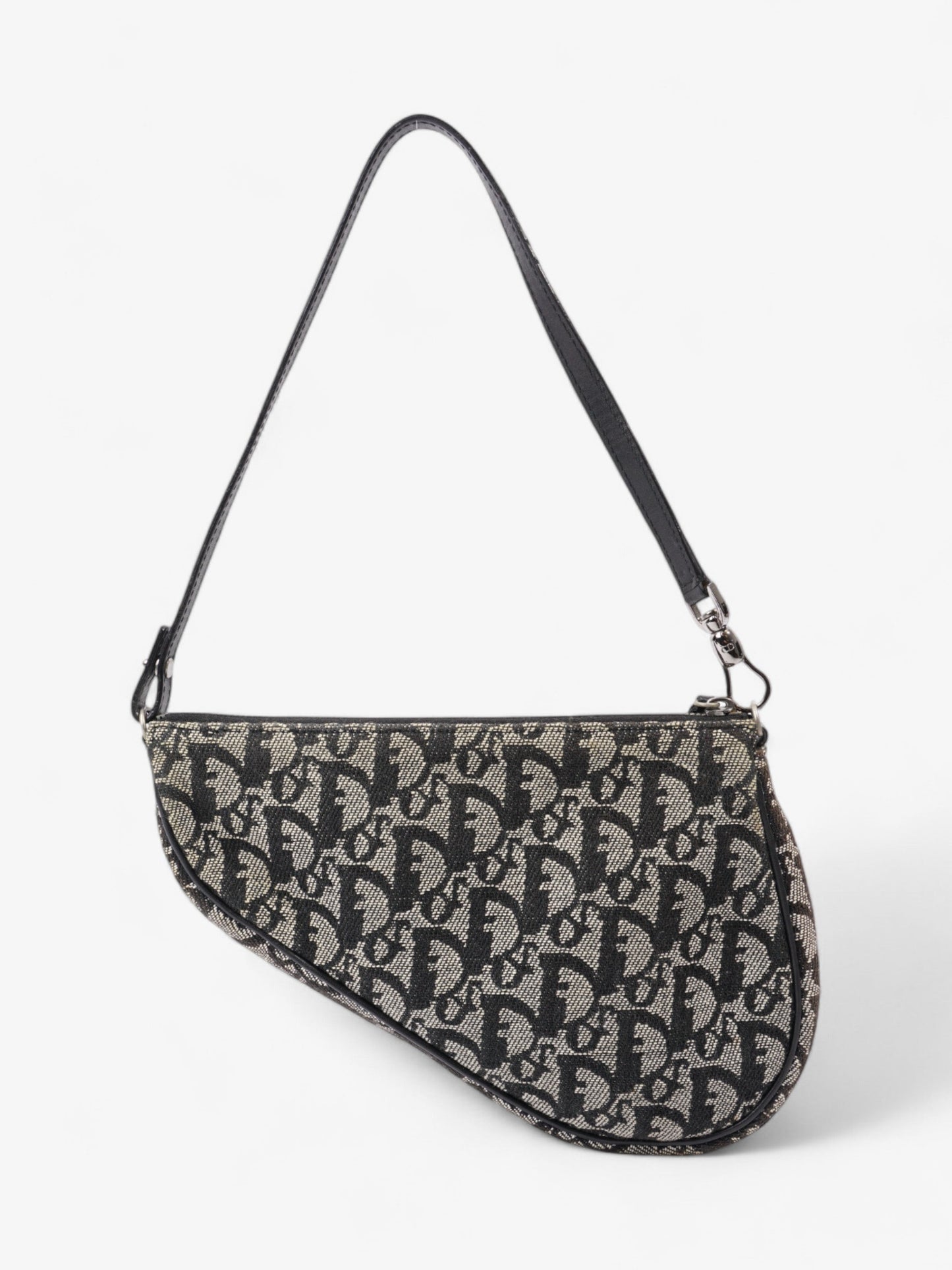 Christian Dior Trotter Saddle Pouch Black Oblique Canvas