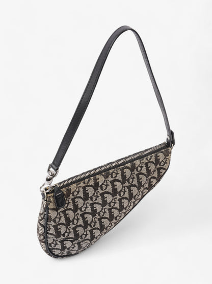 Christian Dior Trotter Saddle Pouch Black Oblique Canvas