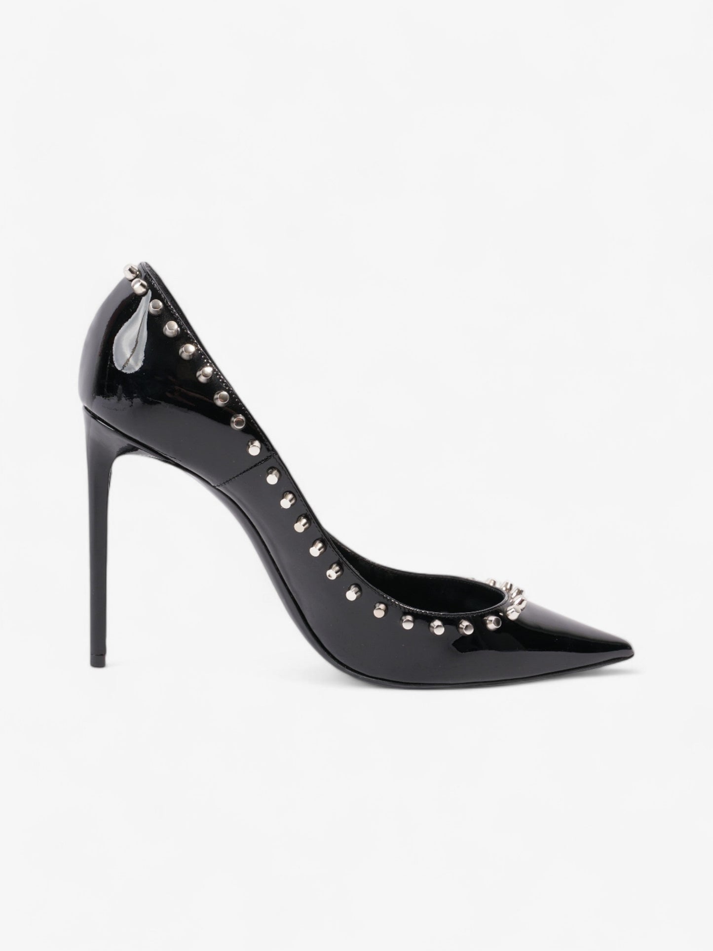 Saint Laurent Saint Zoe Heels 105 Black Patent Leather EU 39 UK 6