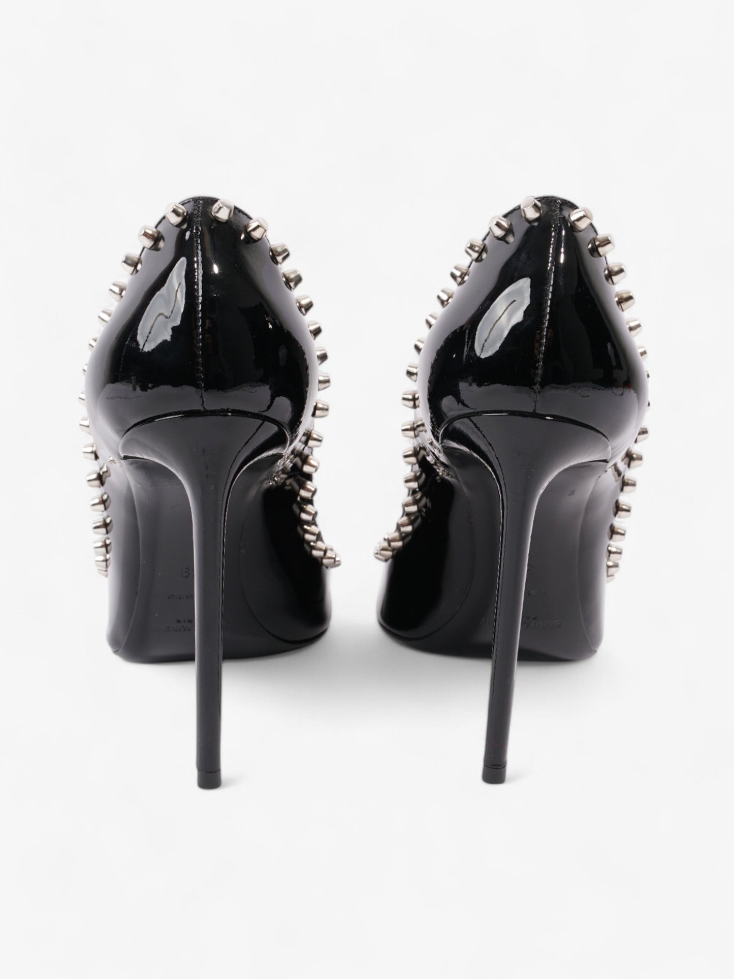 Saint Laurent Saint Zoe Heels 105 Black Patent Leather EU 39 UK 6