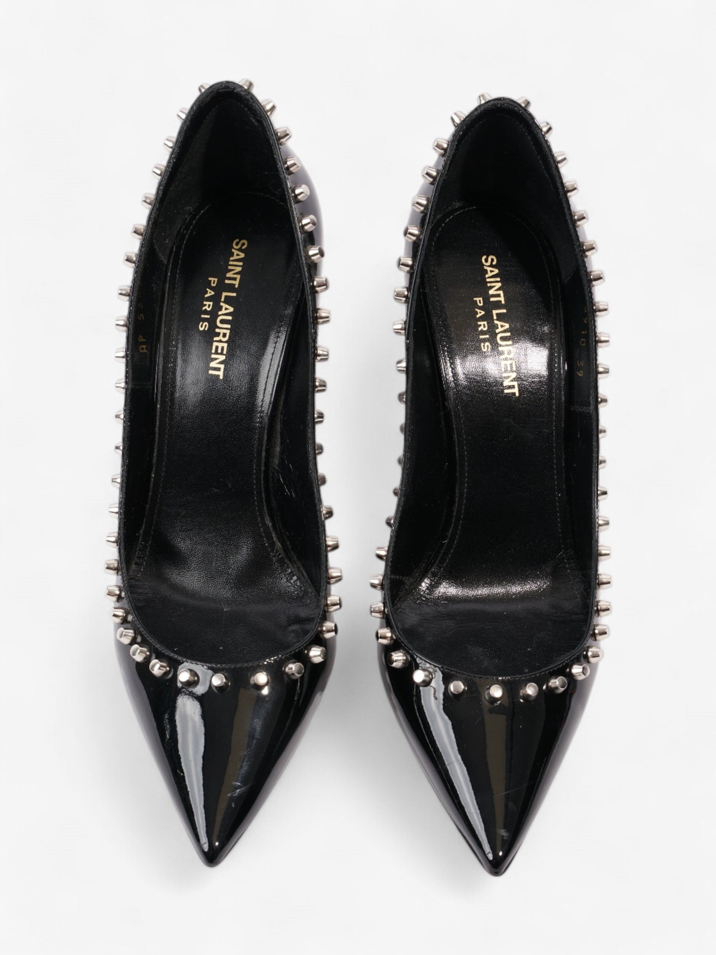 Saint Laurent Saint Zoe Heels 105 Black Patent Leather EU 39 UK 6