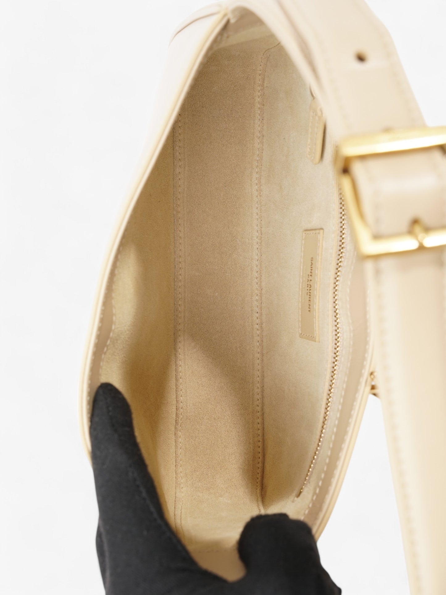 Saint Laurent Le 5 a 7 Hobo Nude Calfskin Leather