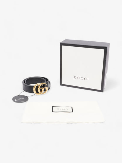 Gucci GG Marmont Belt Black / Gold Leather 70cm / 28"
