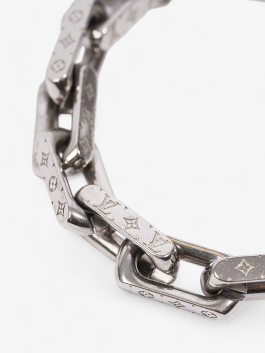 Louis Vuitton Monogram Chain Bracelet Silver Stainless Steel Medium
