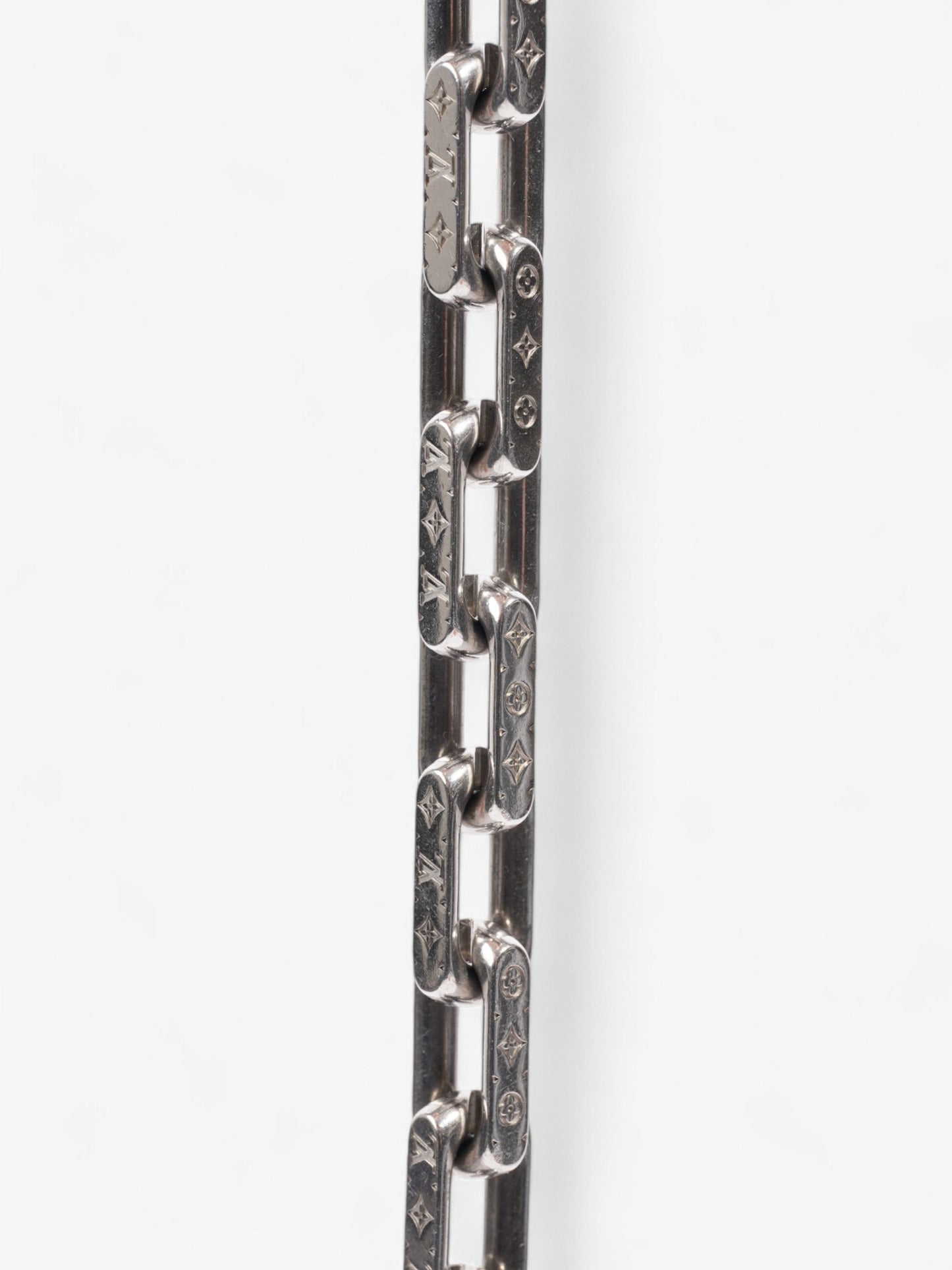 Louis Vuitton Monogram Chain Bracelet Silver Stainless Steel Medium