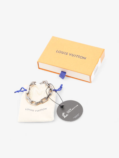 Louis Vuitton Monogram Chain Bracelet Silver Stainless Steel Medium