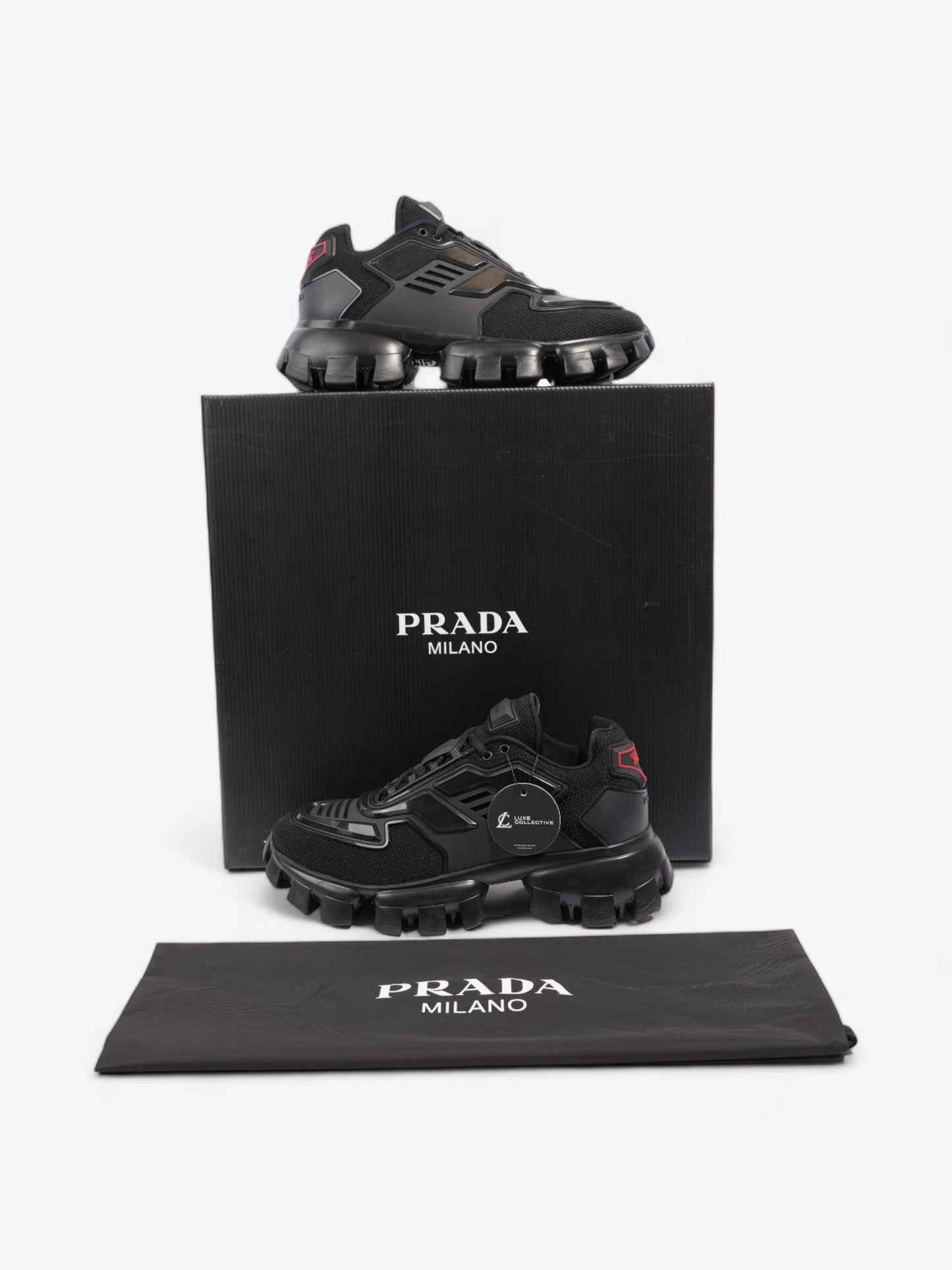 Prada Cloudbust Thunder Sneakers Black / Red Mesh EU 38.5 UK 5.5