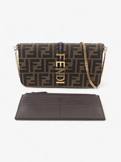 Fendi Fendigraphy Wallet on Chain Tobacco / Brown Fabric