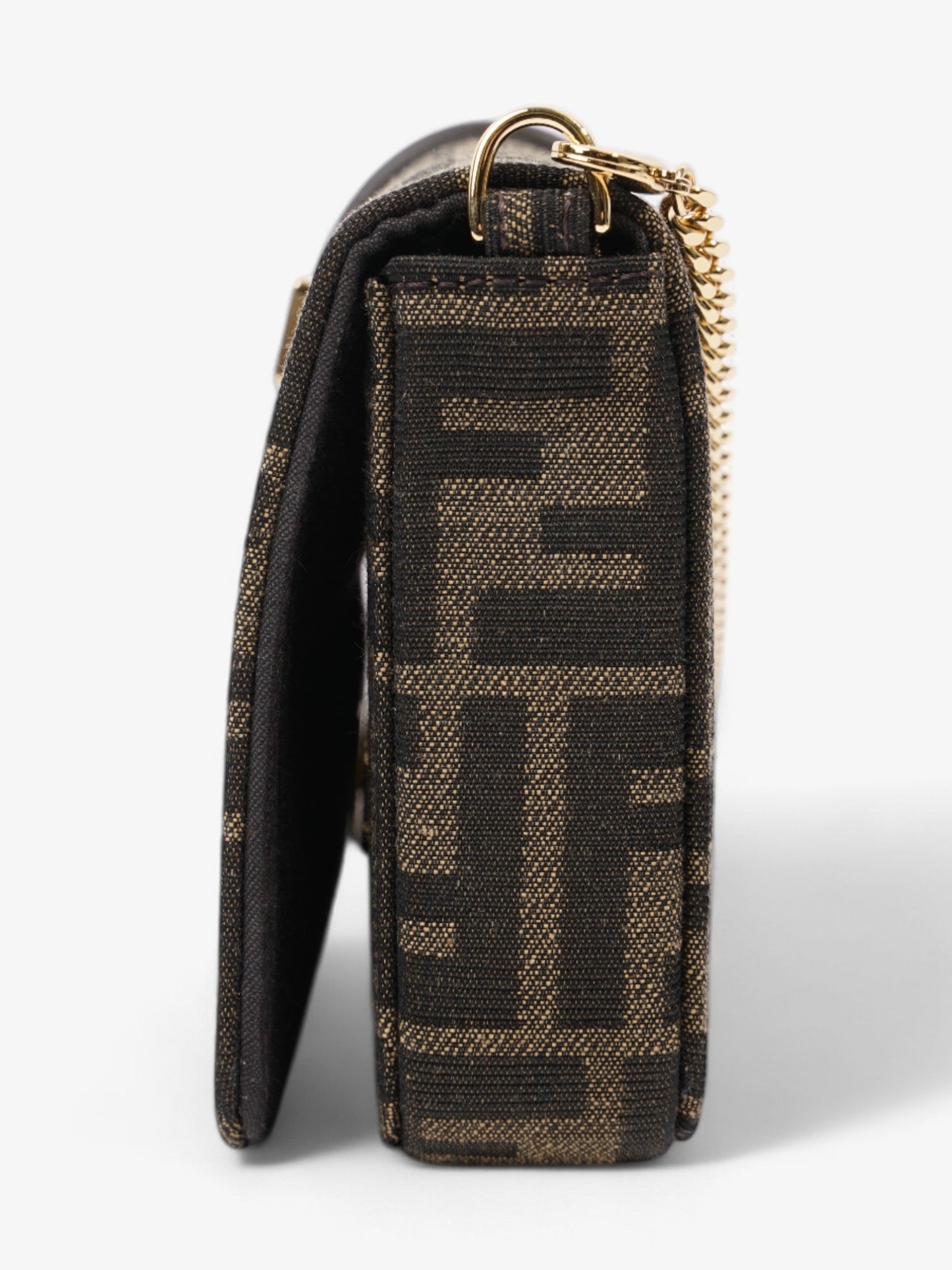 Fendi Fendigraphy Wallet on Chain Tobacco / Brown Fabric