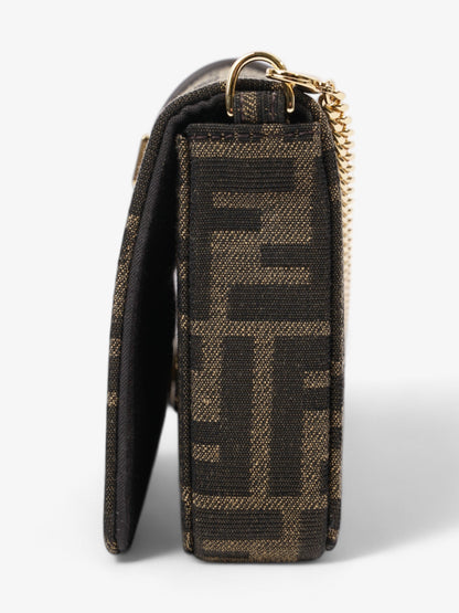 Fendi Fendigraphy Wallet on Chain Tobacco / Brown Fabric