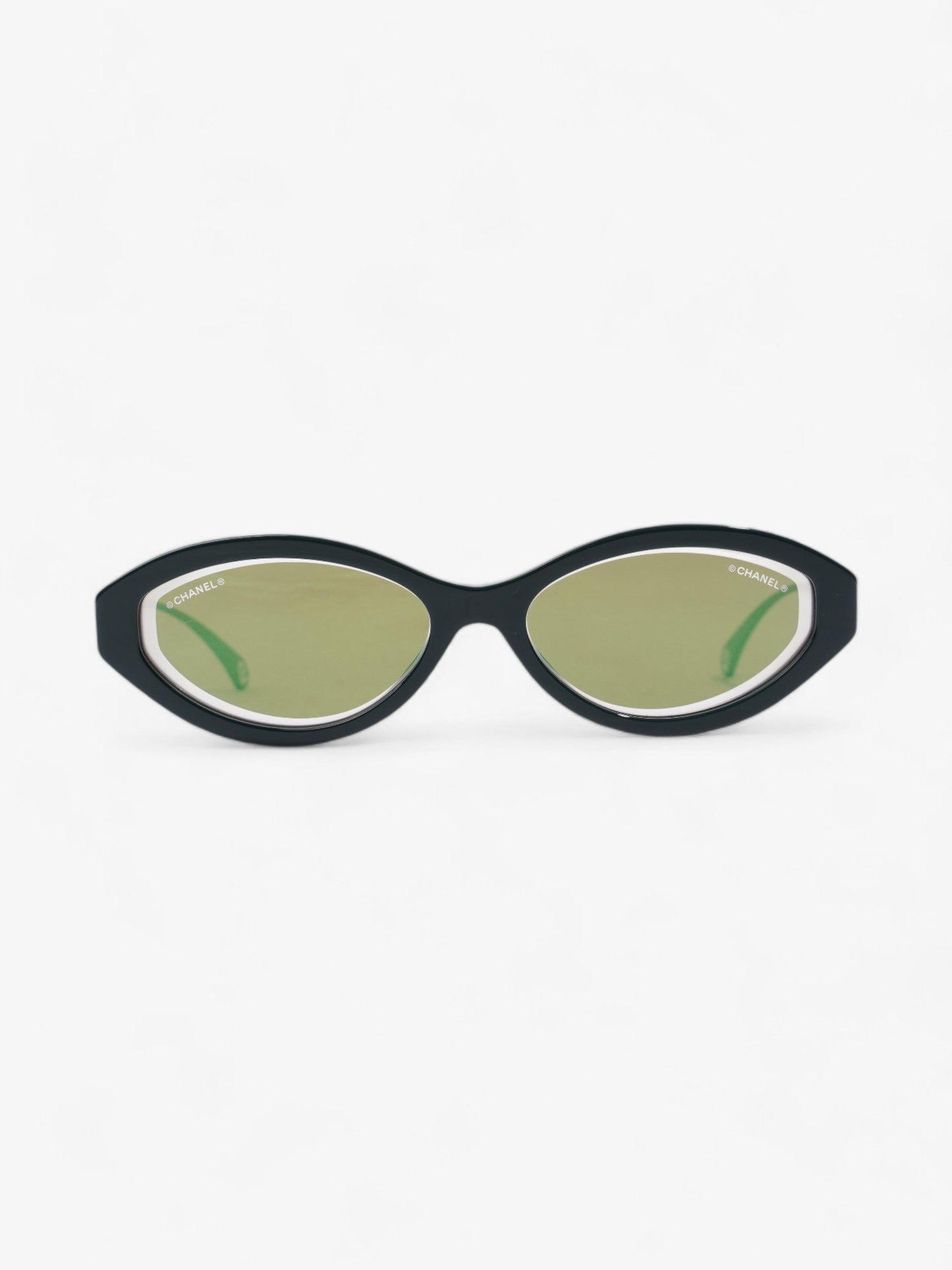 Chanel Oval CC Sunglasses Dark Green Acetate 140mm