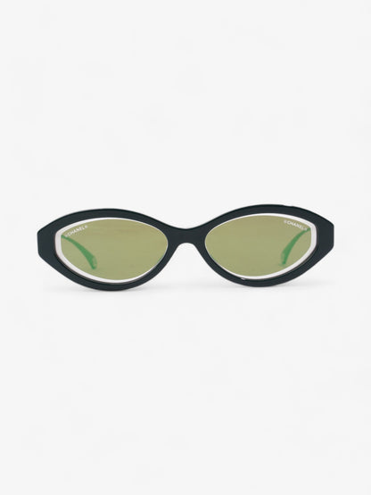 Chanel Oval CC Sunglasses Dark Green Acetate 140mm