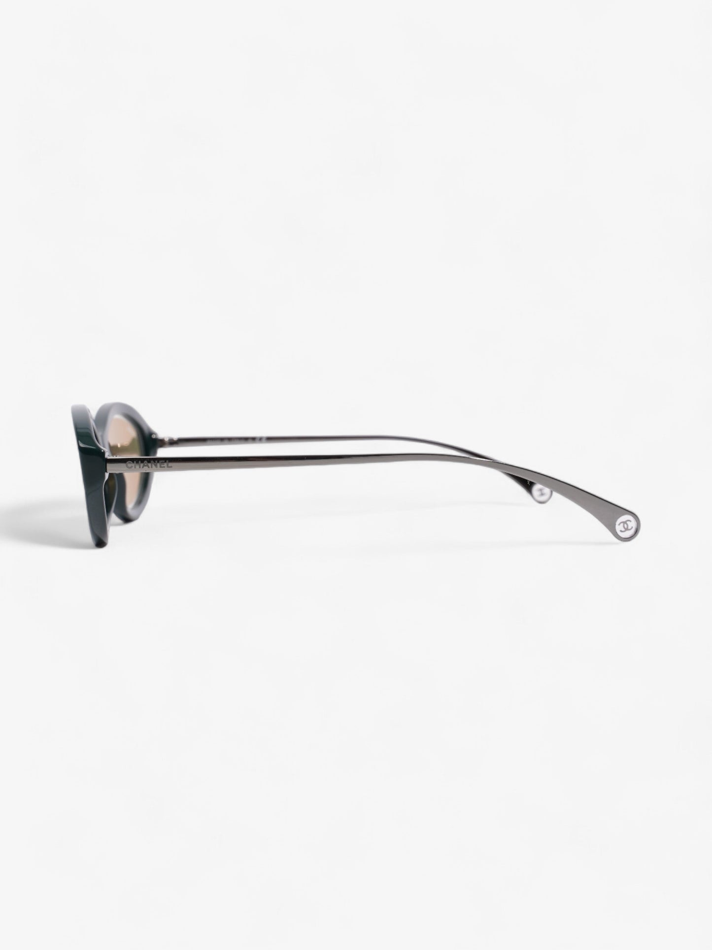 Chanel Oval CC Sunglasses Dark Green Acetate 140mm