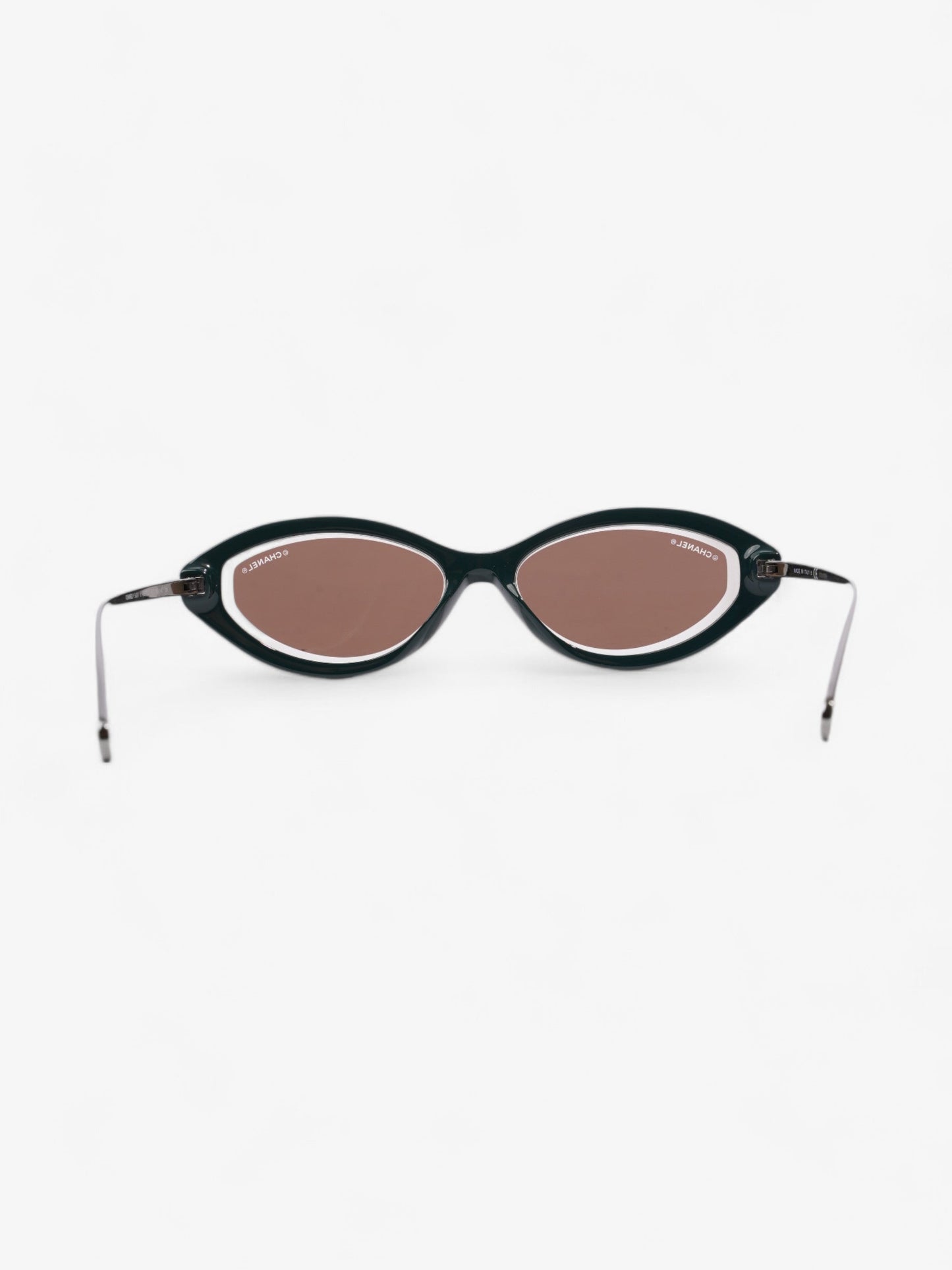 Chanel Oval CC Sunglasses Dark Green Acetate 140mm